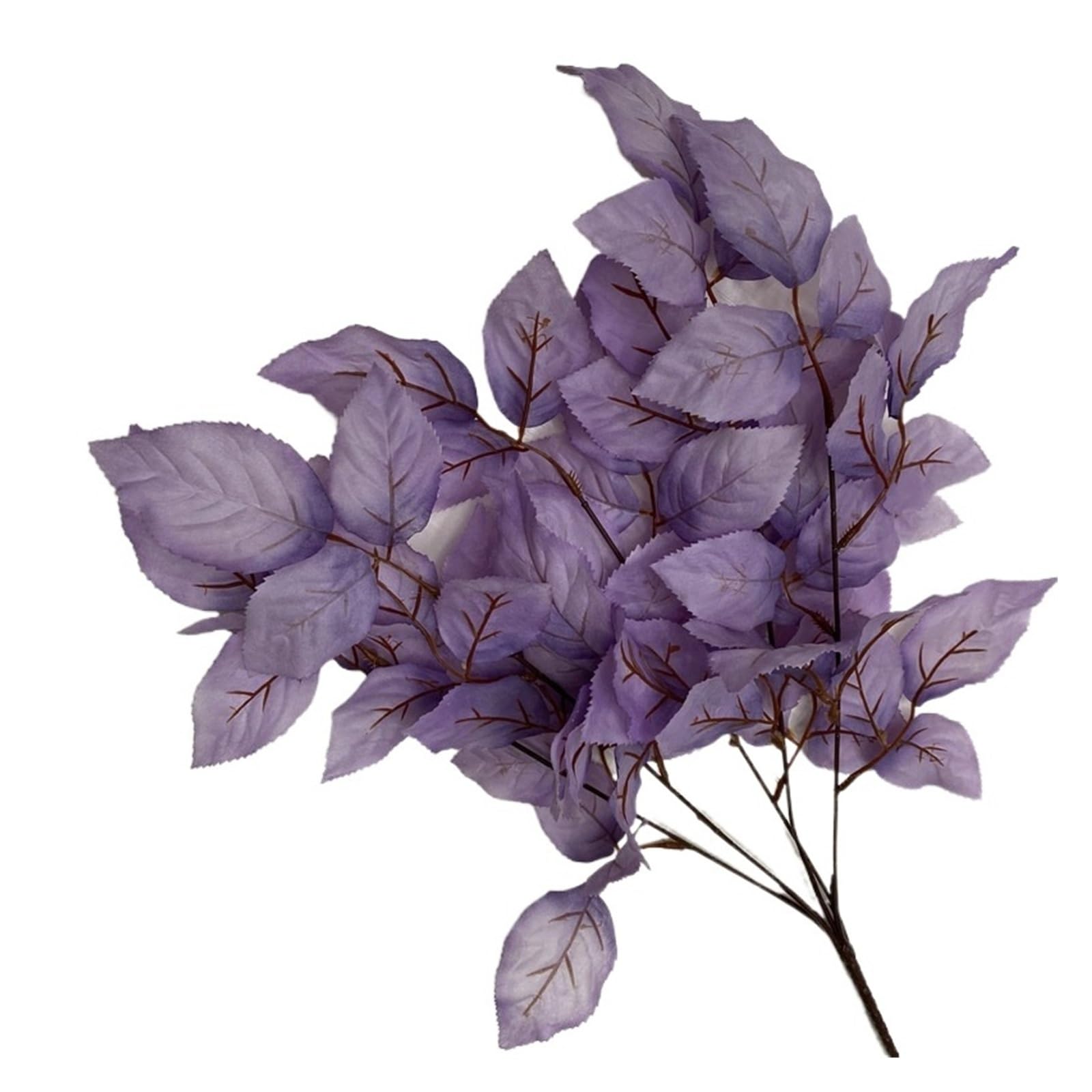 5/6PCS Wedding Decor Pink Silk Bouquet Simulation Plants Auditorium Decoration Artificial Green Plant Leaf Fake Flower(Light Purple,6pcs)