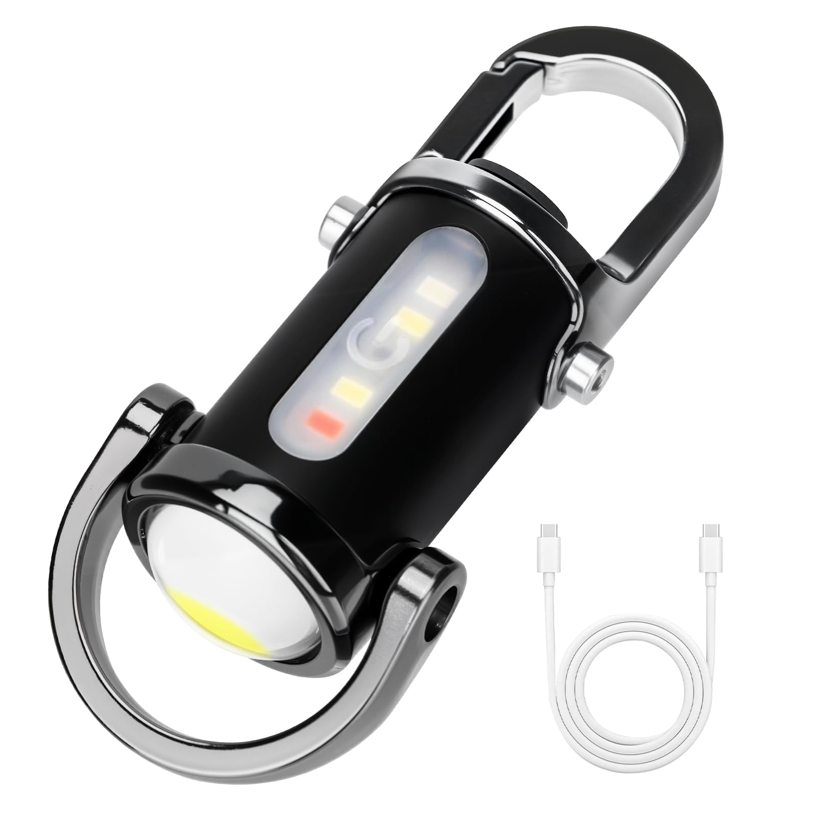 Zypilatsry 1200LM Super Bright Mini Led Flashlights USB Rechargeable Small Waterproof Keychain Flashlight Rescue, Camping-Black-image-46