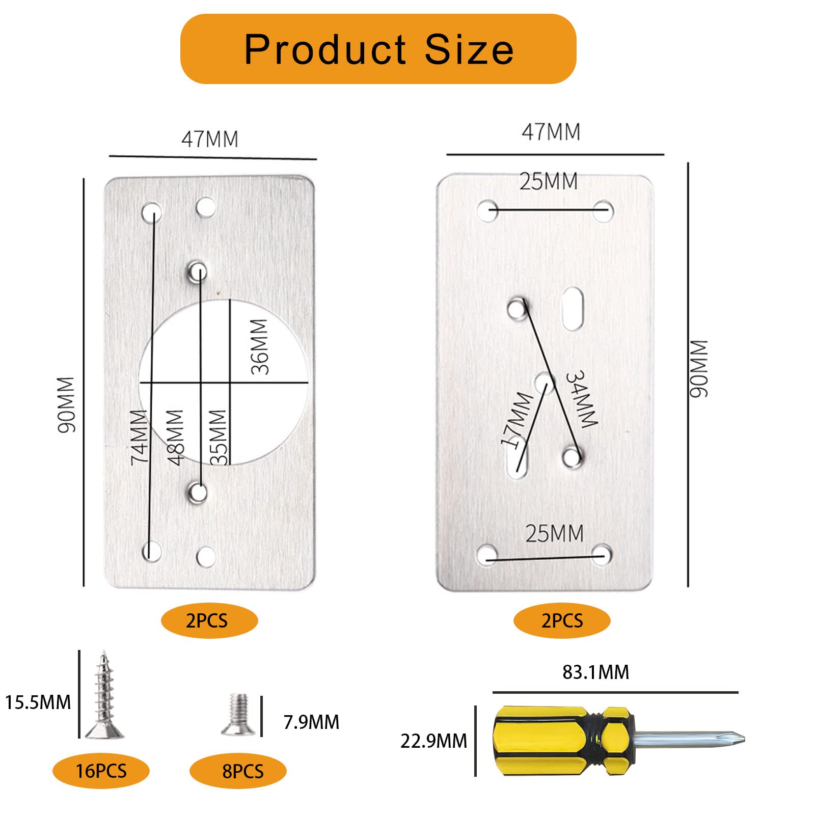 Scharnier Reparaturplatten Set - Für Schränke & Möbel