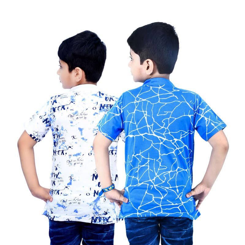 Image of Jam & Sugar Boys Cotton Printed T-Shirt with Attached Shrug Jacket - Half Sleeves