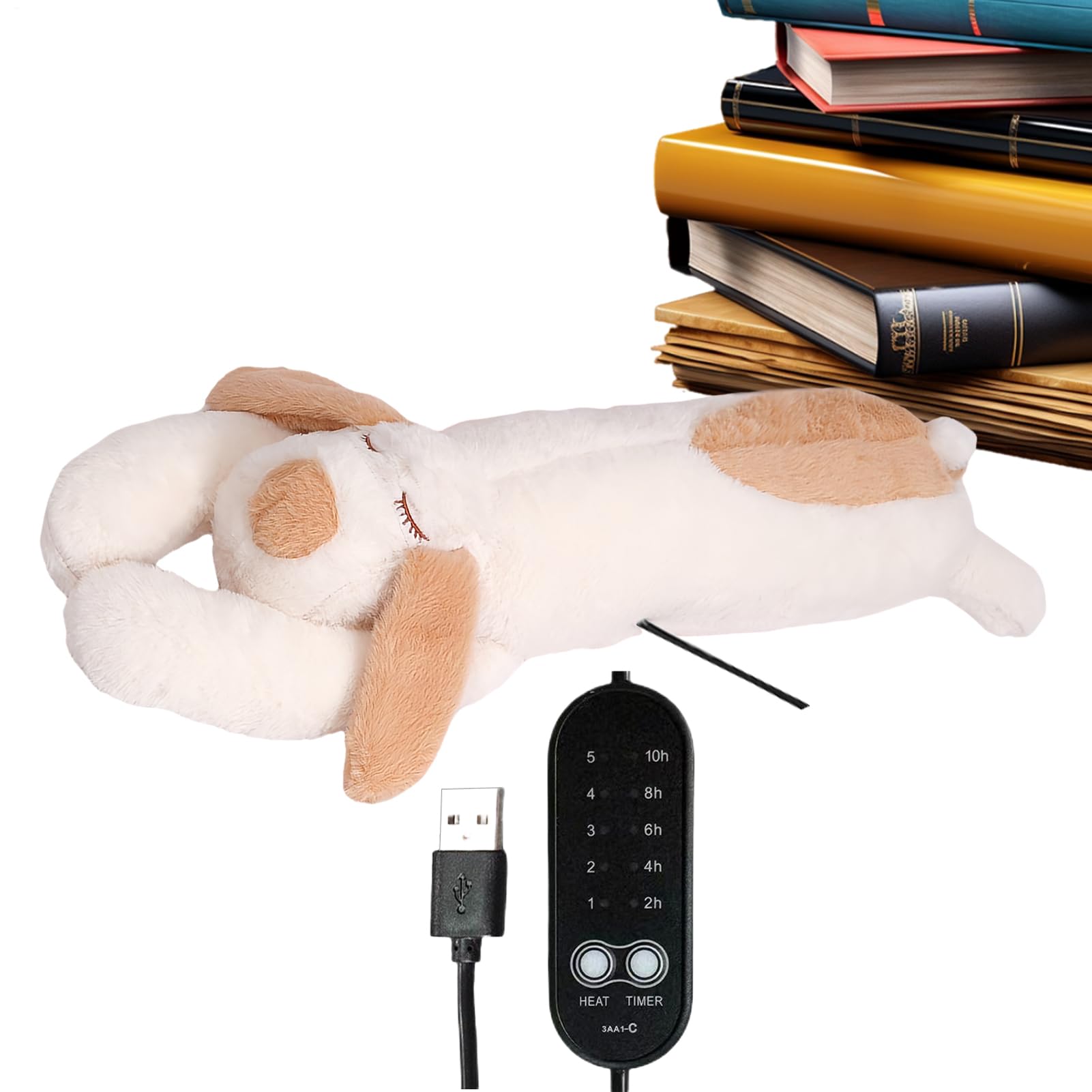 Cuscinetto Riscaldante Peluche Animale Elettrico USB Spegnimento Automatico | Peluche Cane Termico Adatto Sia Per Adulti Ragazze Ragazzi Collo Schiena Spalle Pancia Periodo Natale