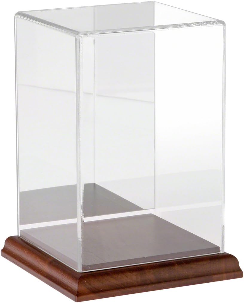 Plymor Clear Acrylic Display Case with Hardwood Base, 4" W x 4" D x 6" H: Home & Kitchen
