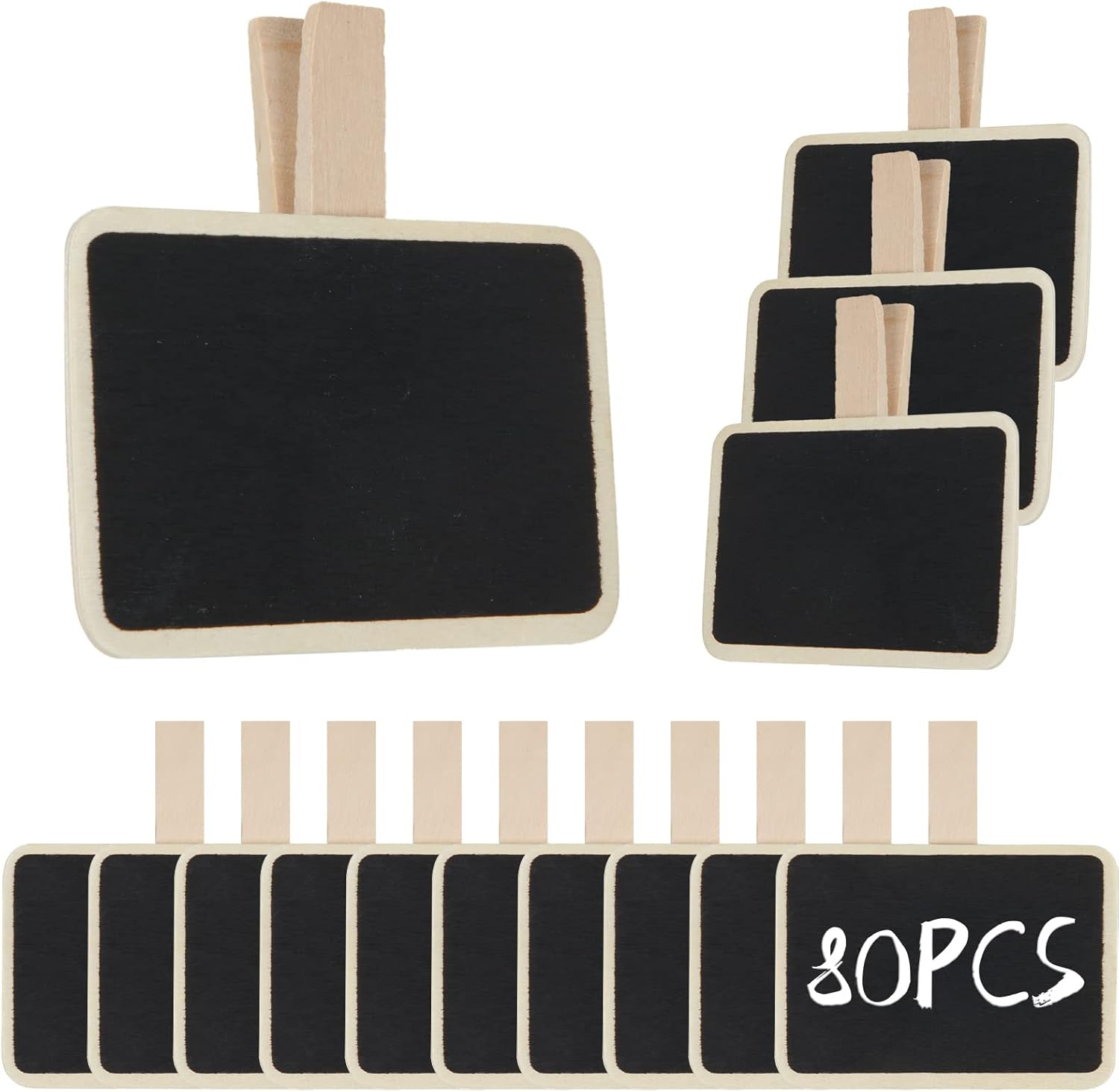GOYADA 80 PCS Small Mini Chalkboard Blackboard Signs 7x5cm, Erasable