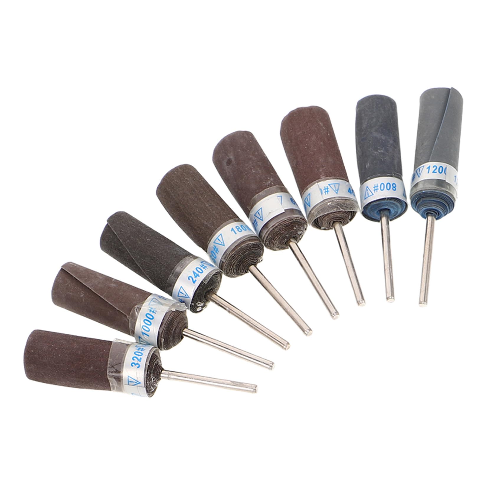 DOITOOL 2.35mm Sandpaper Sticks Set for Electric Grinder Grit Sandpaper Grinding Heads Drum Sleeves for Metal Stone Polishing