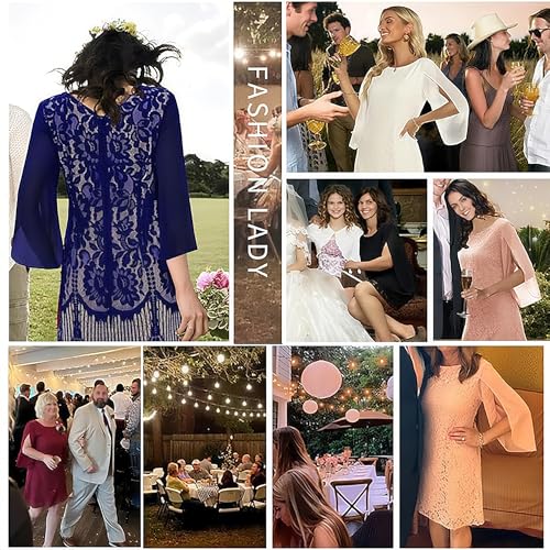 Wedding Guest Cocktail & Formal Dresses for Women - Lace Sequin Prom Evening Dress4