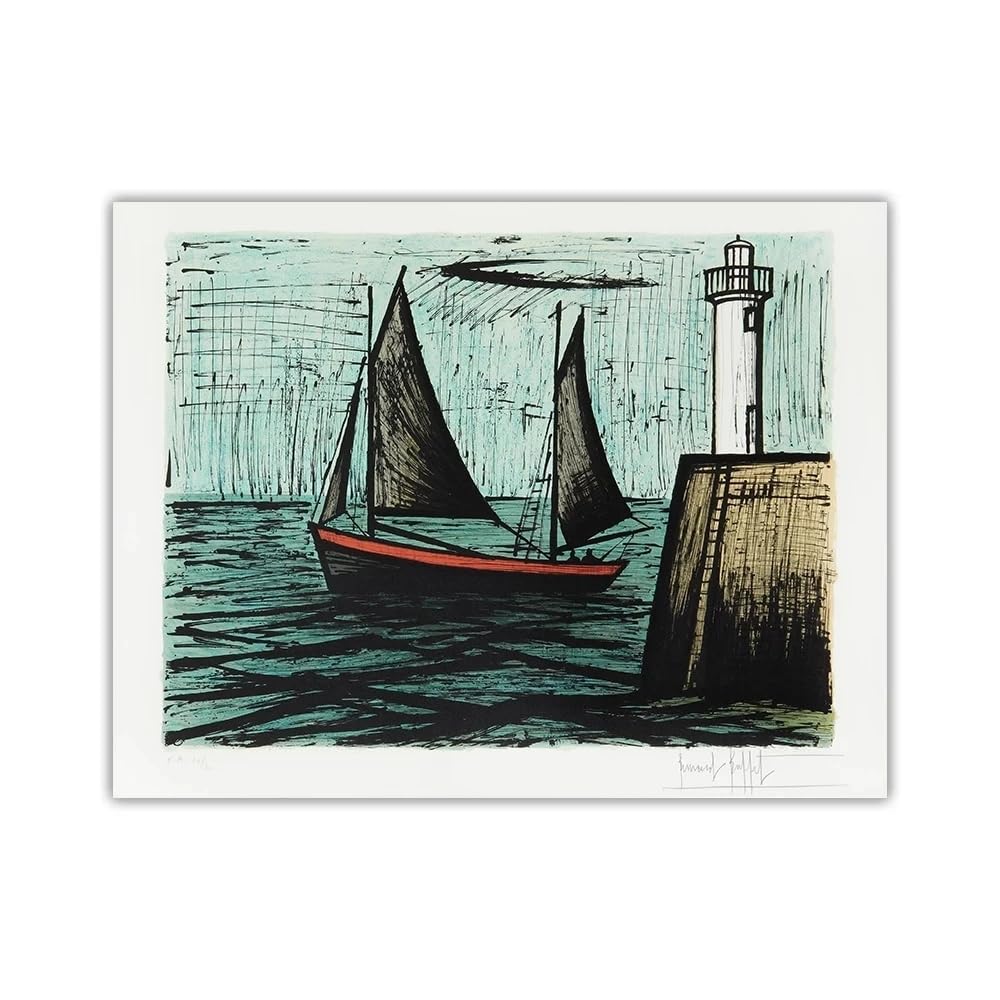 Affiche Bernard Buffet paysage architectural 60x70cm pour déco salon