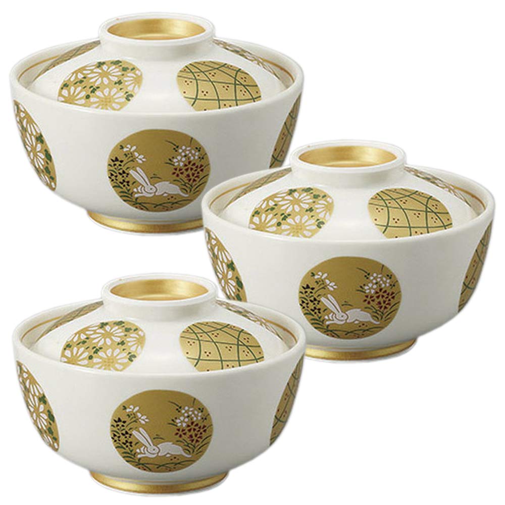 ✨美品✨煮物碗 金彩丸紋蓋向 3個セット 料亭 旅館 和食器 Amazon.co.jp: 3個セット 蓋向 金彩丸紋蓋向 [11.7 x 8cm] 強化 煮物碗