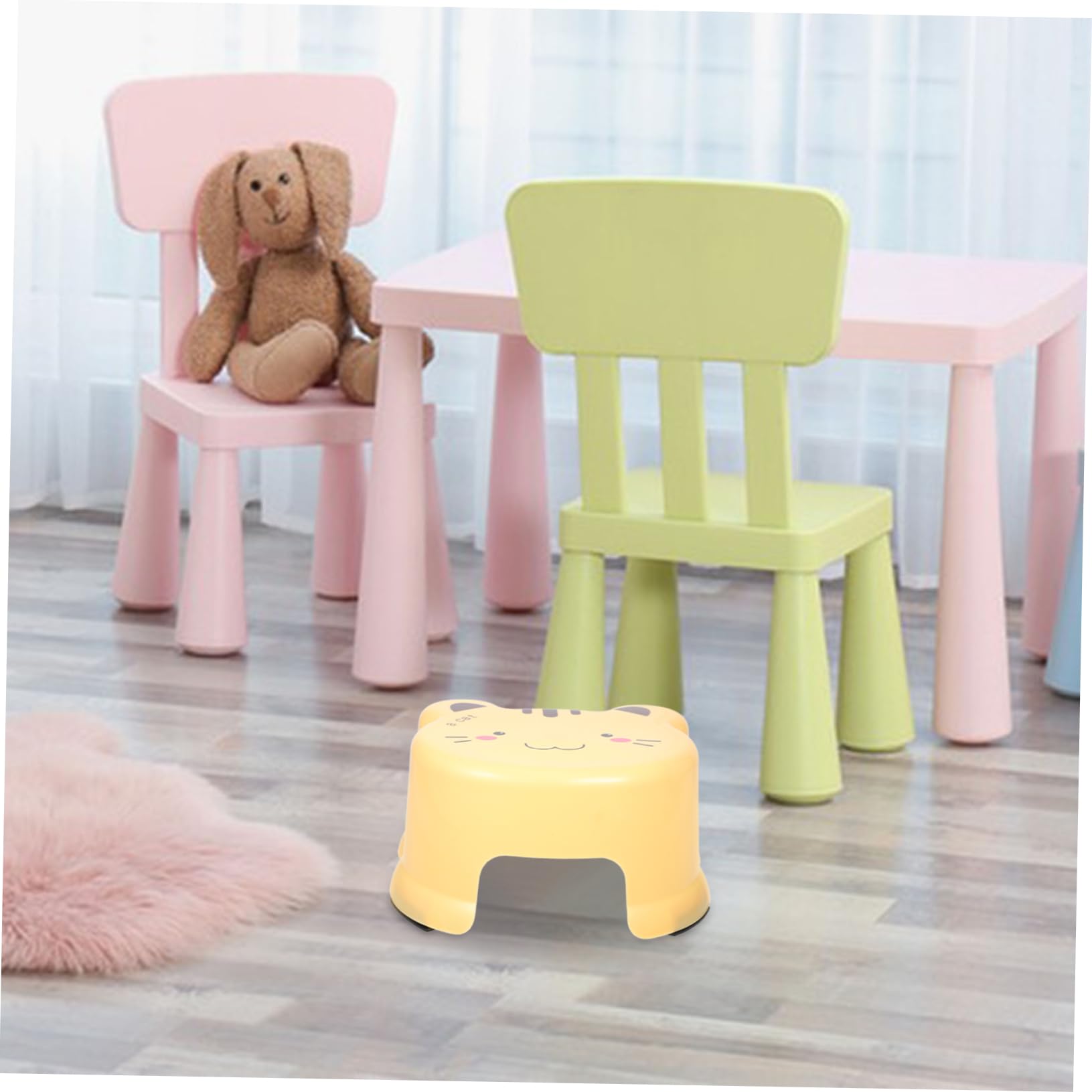 Ciieeo 3 Piezas Taburete de baño Antideslizante Banquito de plástico para niños Banqueta de plástico para el baño taburetes pequeños Taburete de Lactancia taburetes para niños heces