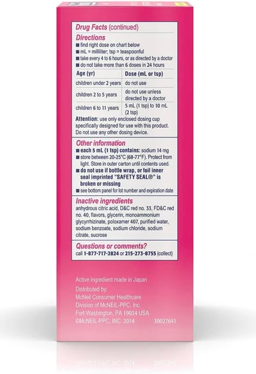 Benadryl Allergy Liquid Cherry For Children 8 Fl oz (Pack of 2)