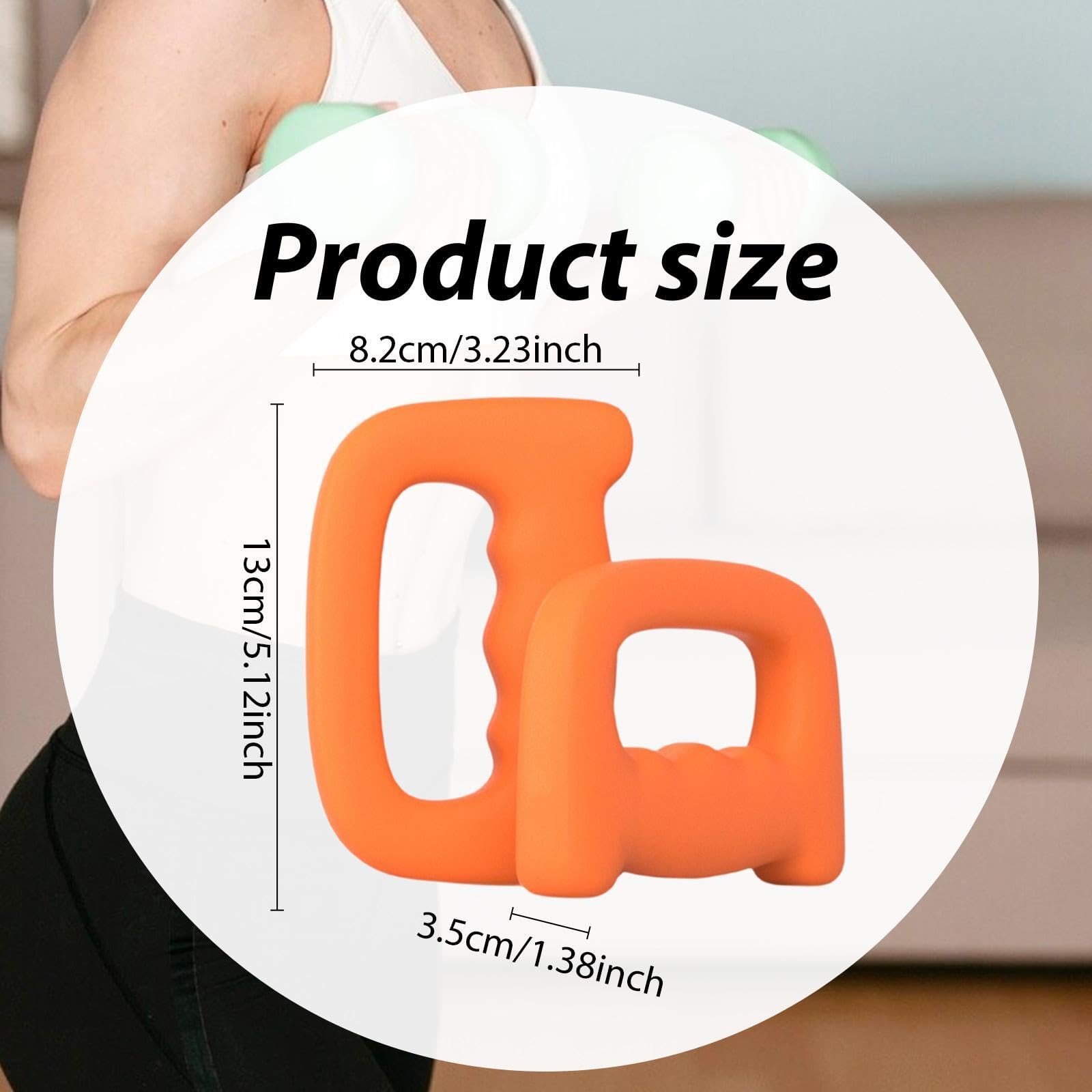 2 Pezzi Manubri Fitness Ergonomici Antiscivolo Ghisa Sagomata Impugnatura Nonslip Ideali per Allenamento Petto Braccia Spalle Curl Usati in Casa Uffic, Arancia 1.5 kg