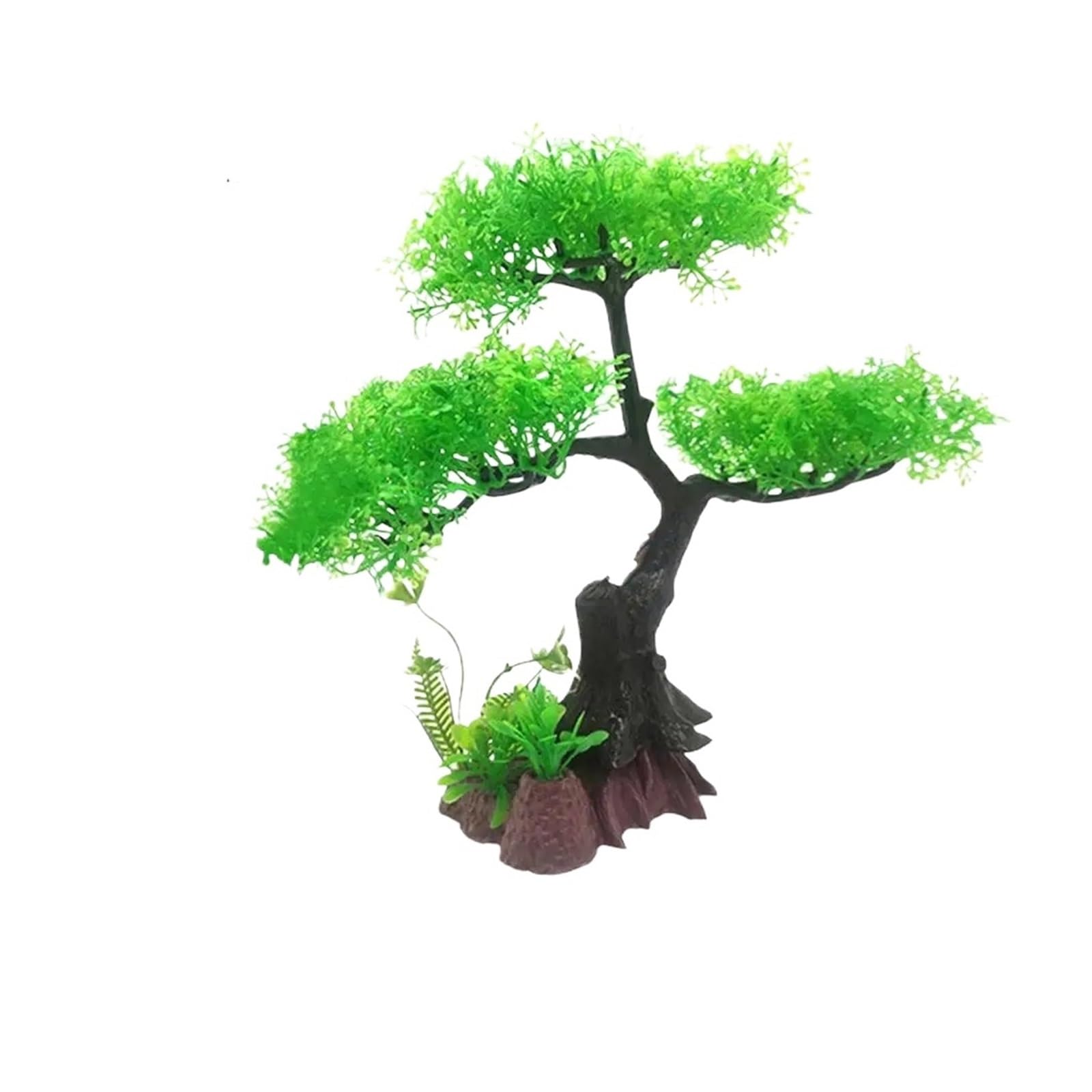 JTKSSCS Aquarium Plants Fish Tank Decoration Aquarium Artificial Plastic Plants Cherry Blossom Tree & Grass Decor(Green)