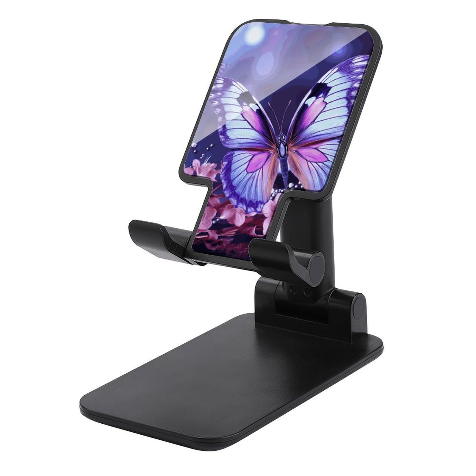Support téléphone violet pliable et réglable pour bureau - 7