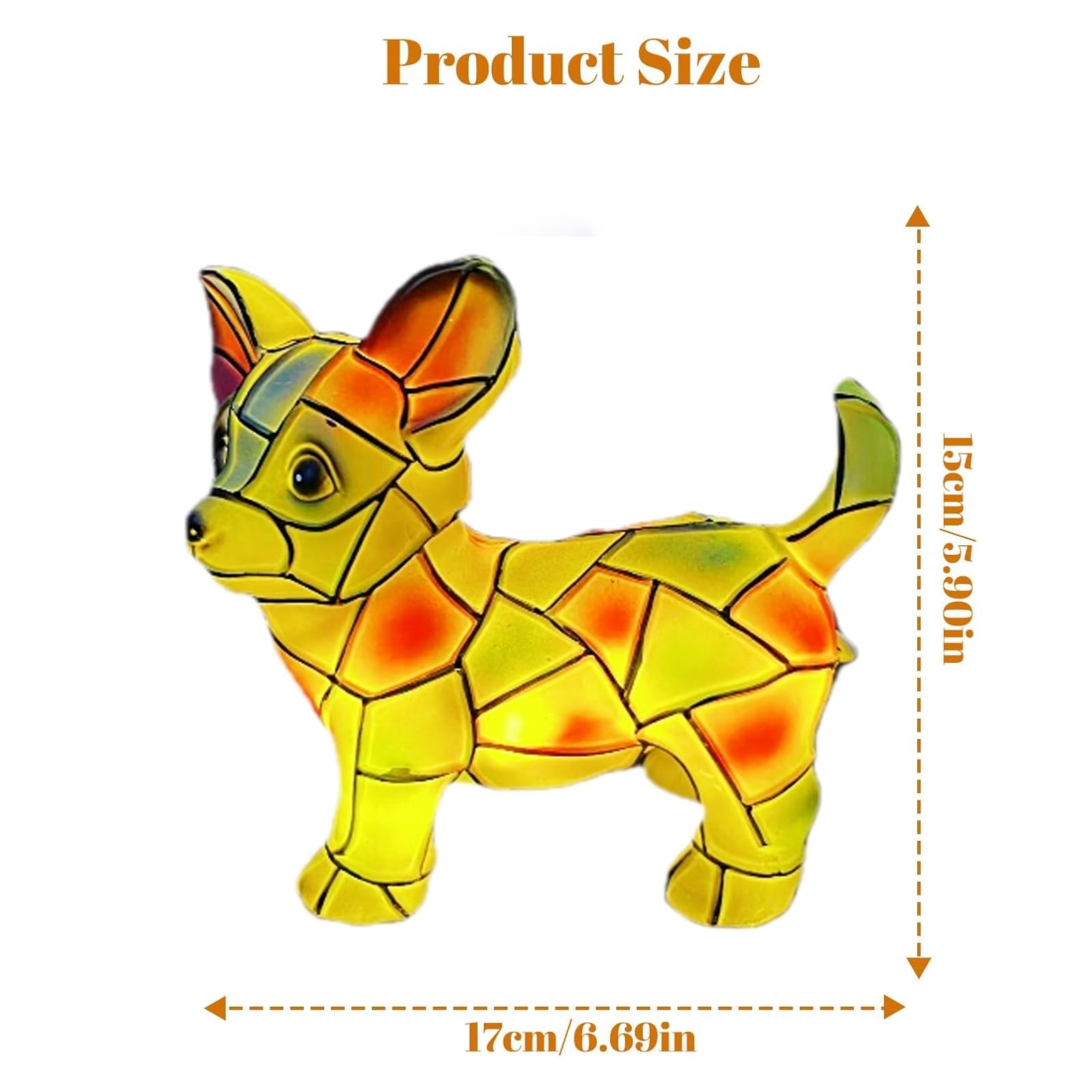 Neioaas Dachshund Lamps-Retro Dogs Stained Resin Tabletop Night Light, Dog Series Art Night Light - Image 2