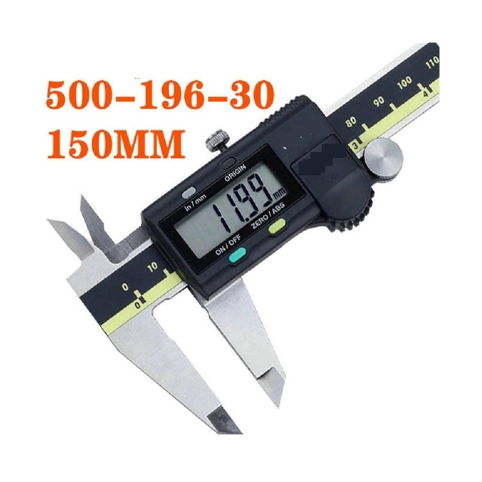 Mikrometr, Suwmiarka cyfrowa LCD 150/200/300 mm 500-197-30 8 cali Elektroniczna suwmiarka pomiarowa ze stali nierdzewnej Cyfrowa do gospodarstwa domowego(150mm 500-196-30)