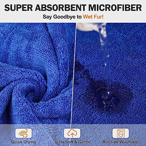 HezzLuv Super Absorbent Dog Bathrobe, Microfiber Dog Drying Coat, Pet Towel Robe for Small Medium & Large Dogs - Image 2