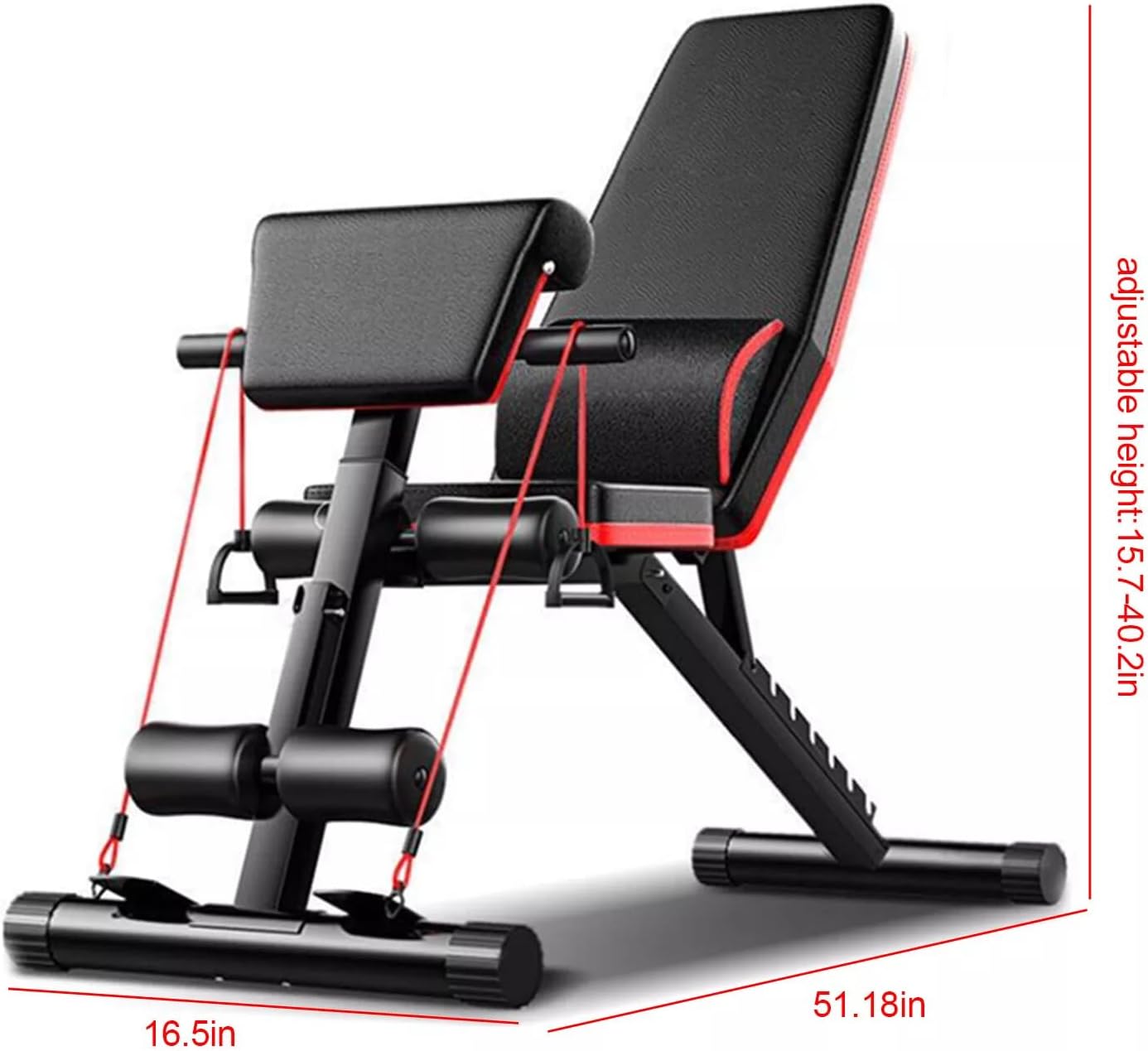 Weight Bench, Foldable Workout Bench Multi-functional Full Body Workout Equipment 352.74 Lbs Weight Capacity 7-Position Adjustable Height Hook and Loop Feet for Fitness Enthusiasts