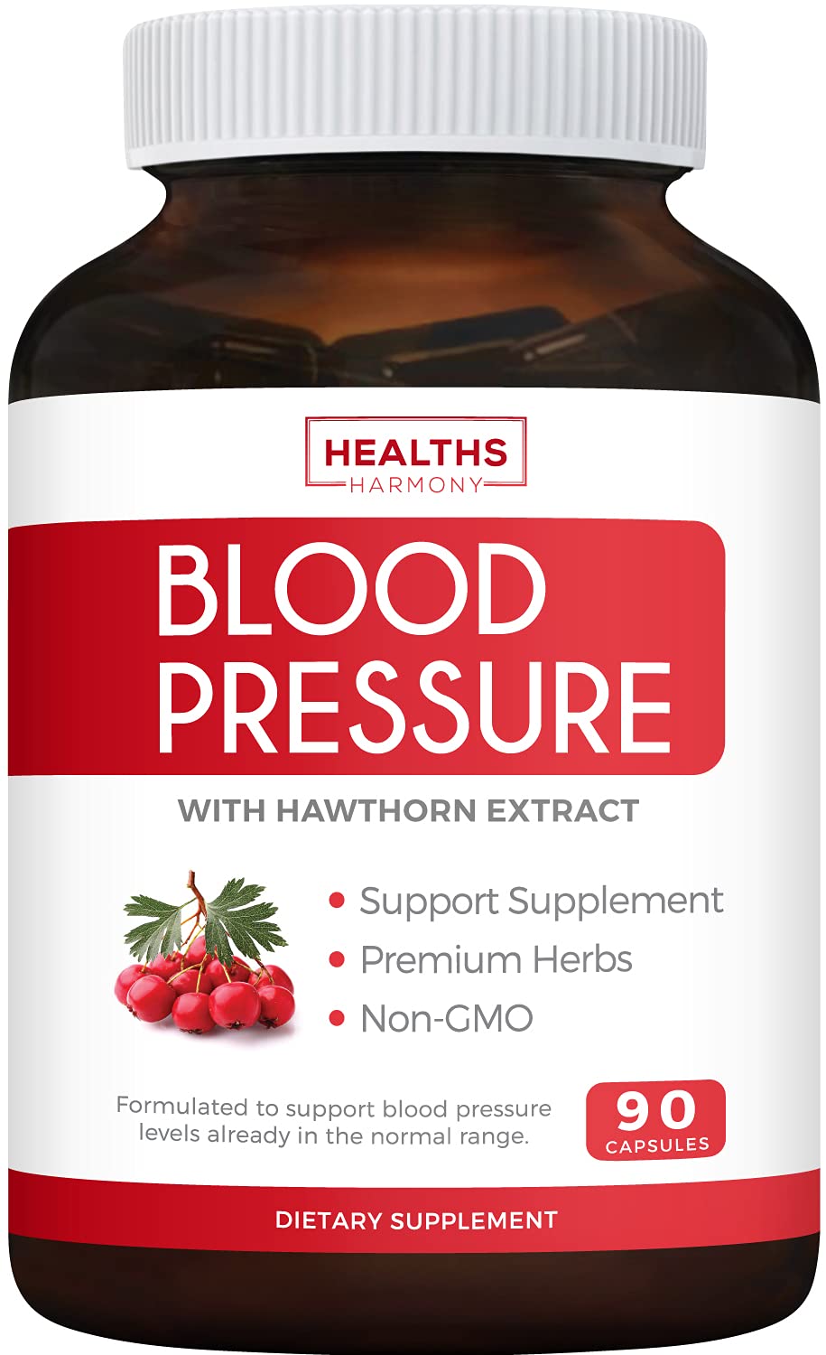 Blood Pressure Support Supplement (NonGMO) Premium Natural Herbs