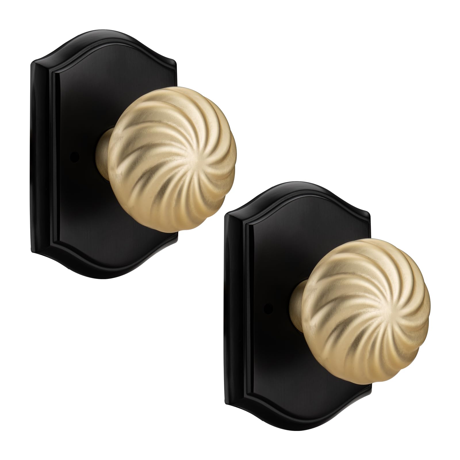 Black & Gold Door Knobs - Privacy for Bath & Bedroom -9