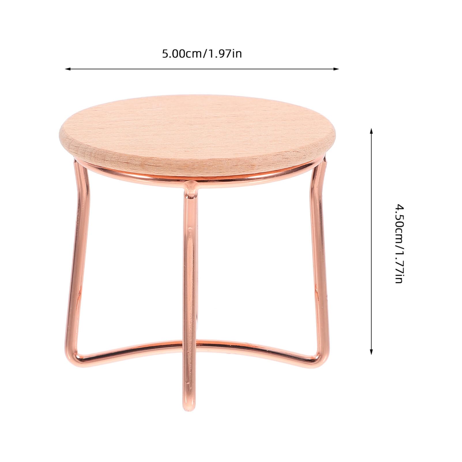 JOINPAYA Mini Dollhouse End Table: Miniture Wooden Home Furniture Round Side Tea Table Model for Living Room Bedroom Scene Decoration