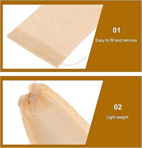 Miniatura 4 de BESTonZON 100 bolsas de filtro de té, bolsas de filtro de té con cordón de 2.75 pulgadas, bolsas de filtro de té con infusor de papel, bolsa vacía
