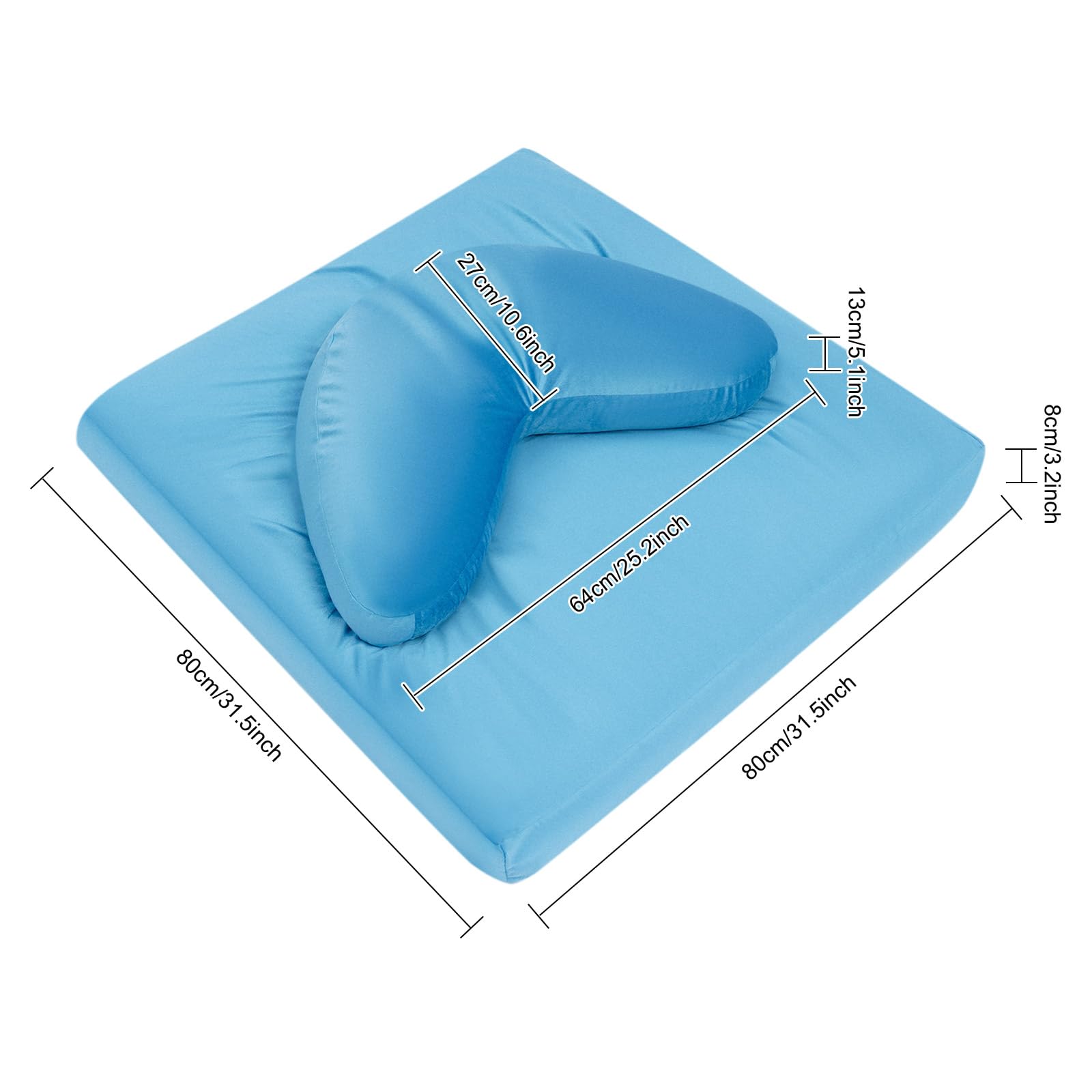 Set Cuscini Meditazione A Cuore + Quadrato – Morbidi In Velluto, Con Gusci Di Grano Saraceno, 80x80 Cm