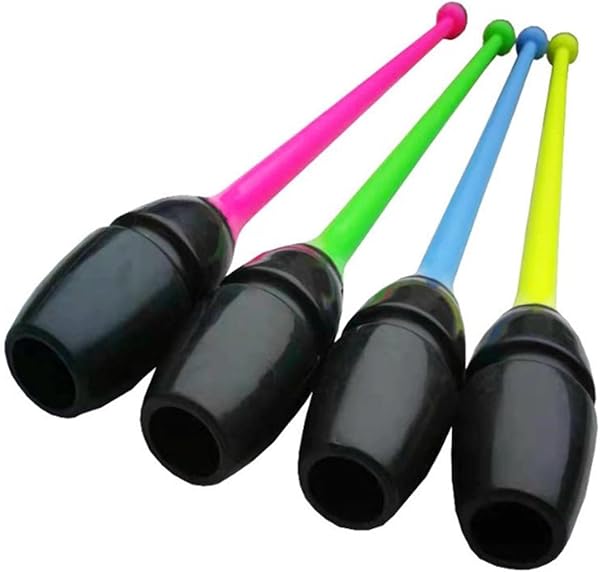 Baoblaze 2 Pezzi Bastoncini da Ginnastica clavette Attrezzi Fitness Bastoncini artistici per Bambini Adulti Lunghezza 41 cm Attrezzatura per Allenamento - 2