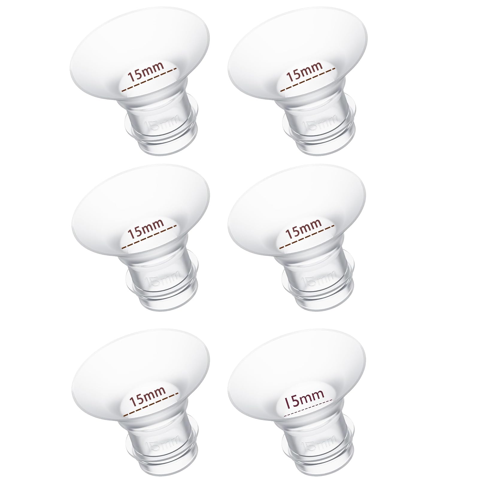 15mm Flange Insert 6PC, Compatible with 15mm Flange Spectra/Flange Inserts for Spectra/Momcozy Flange Inserts/Momcozy Wearable Breast Pump Flange