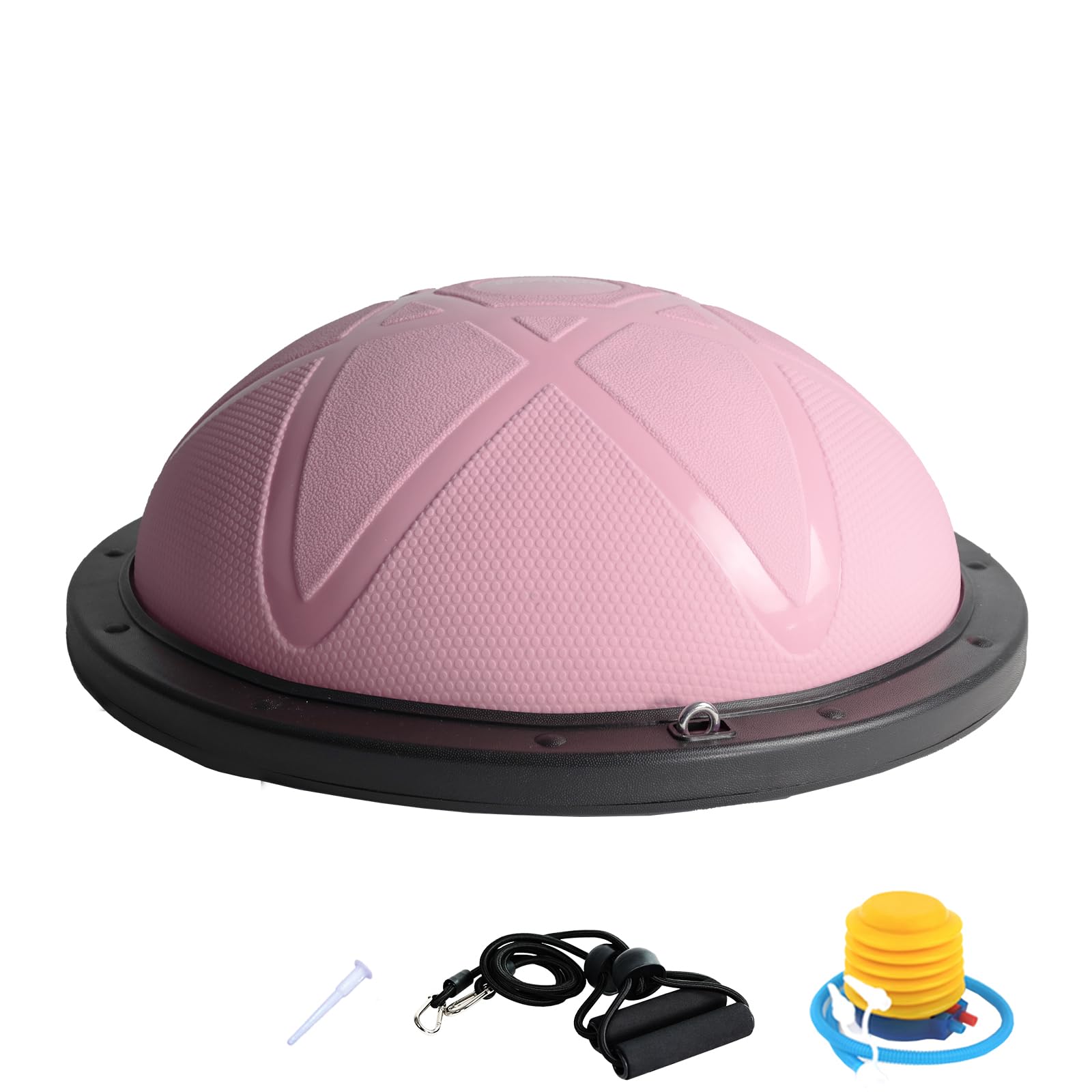 Balance Ball, Yoga Balance Trainer Φ60×22cm, Maximum Load 200 kg, Half Exercise Ball for Core, Balance & Strength Training, Balance Board with Pump and 2 Fitness Bands