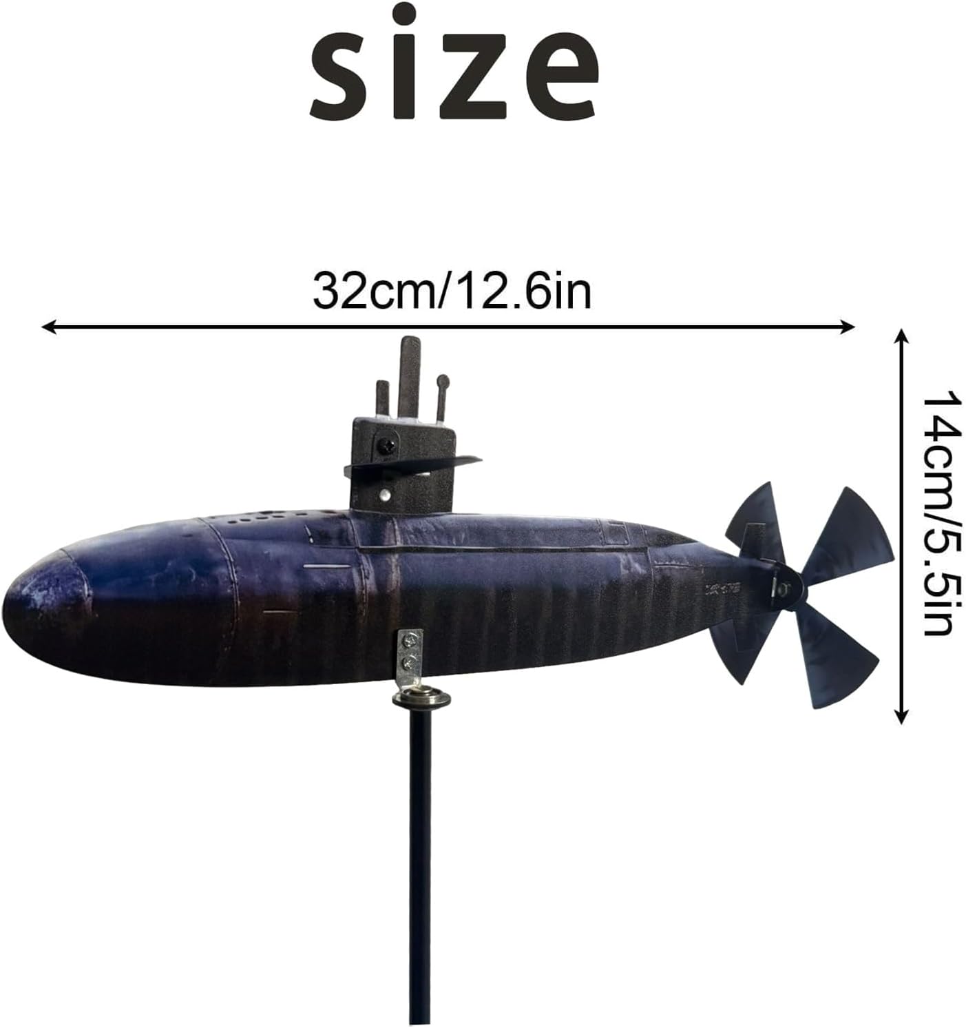 Submarine Wind Spinner, 2026 Unique Navy Submarine Wind Spinner Outdoor Garden Decor, Motion Art Weathervanes for Patio, Propeller Windmill, Perfect for Yard Beach Lawn & Nautical Enthusiasts(1pc)
