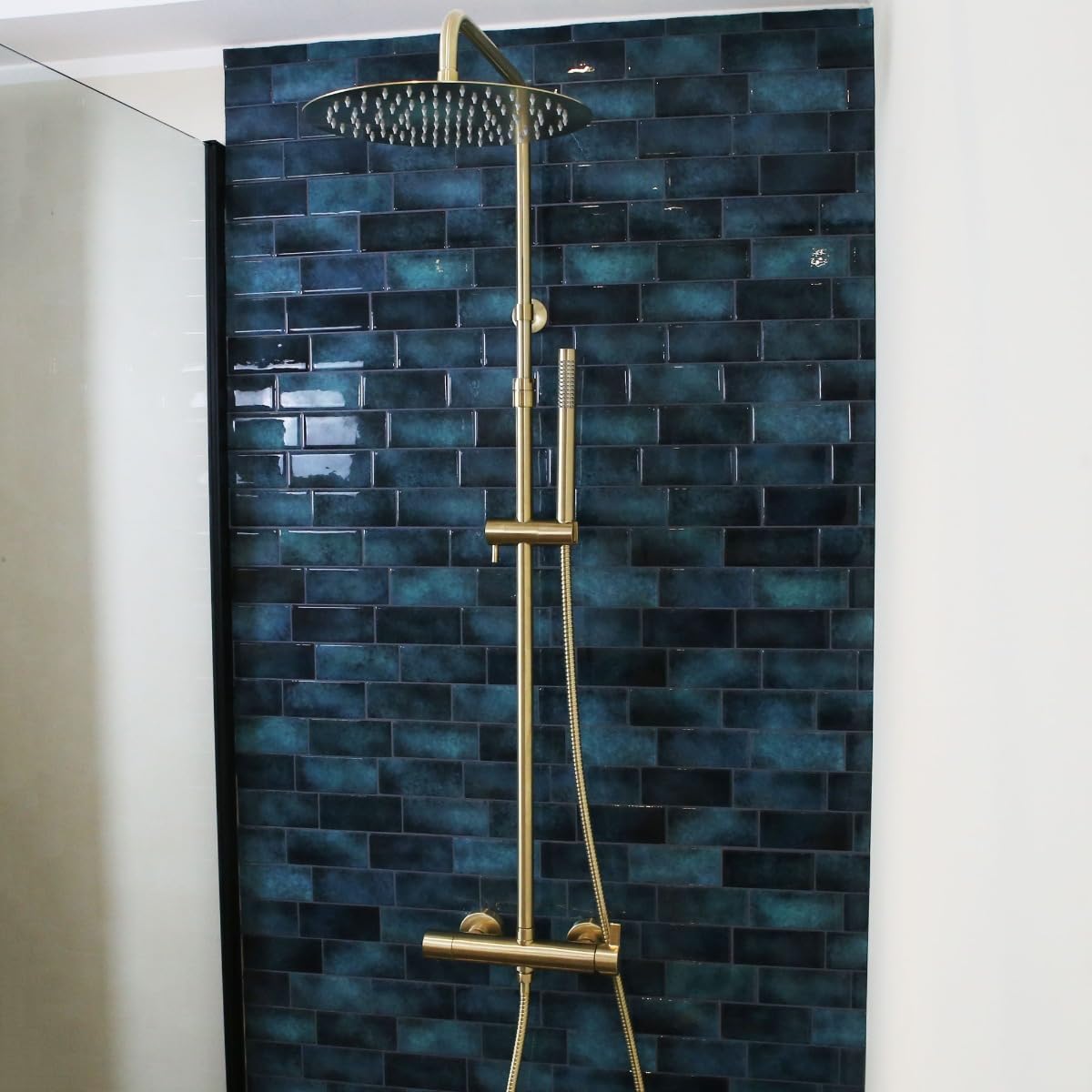 Essebagno 9025614 Delice II mechaniczna kolumna prysznicowa szczotkowana złota 300