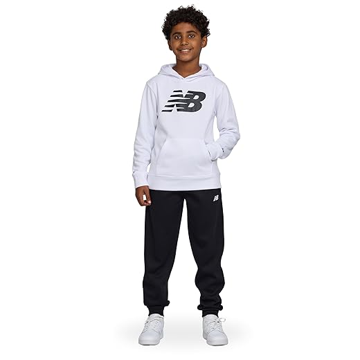New Balance Boys & Toddlers Athletic 2 Piece – Soft Cotton Blended Fleece Hoodie & Joggers Active Sweatsuit Set (2T-12)