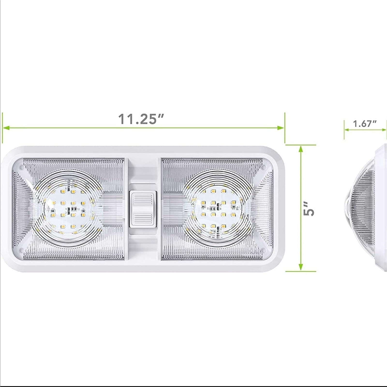 RV Interior Lights 640 Lumen Ceiling Double Dome Light with Switch Car, for RV Trailer Camper Boat 48 LED 5 Pack Luz de lectura superior del coche