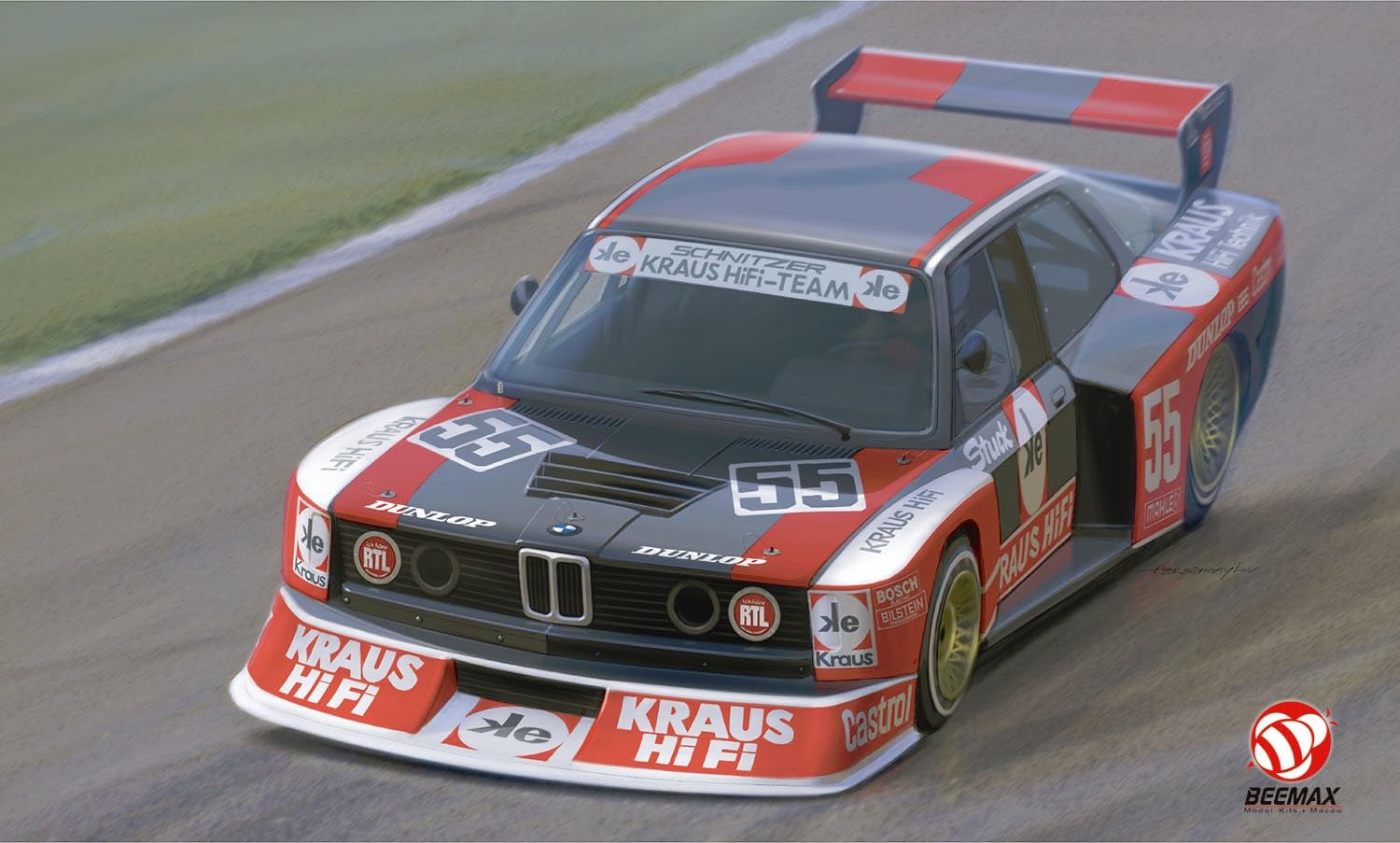 PLATZ) PLATZ/BEEMAX 1/24 BMW 320 E21 Turbo Gr.5 1980 DRM Zolder Westfalen Cup Winner Kunststoff Modell BX24028 (Automobil)