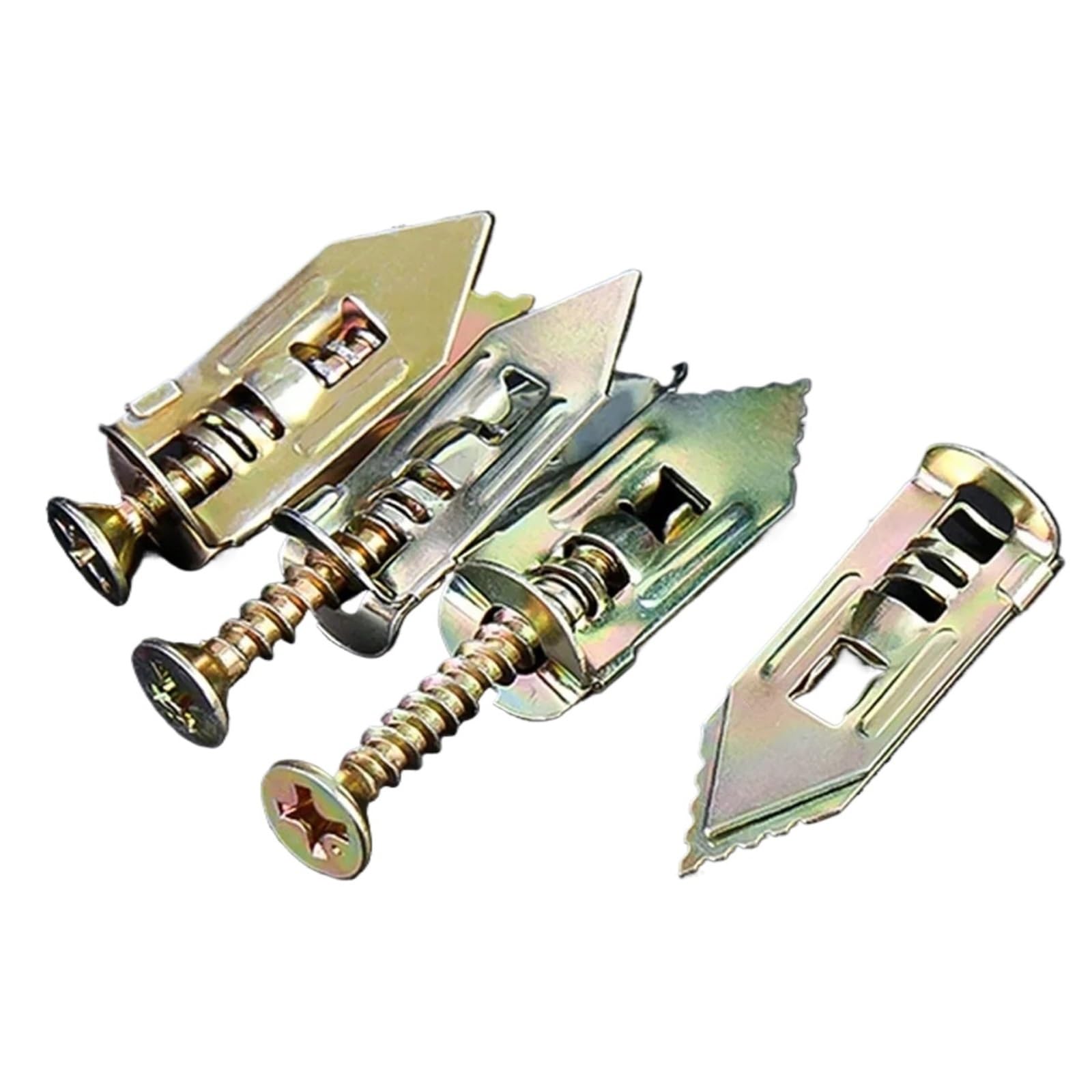AYUWQZX Self Drilling Drywall Anchors with Screws Kit, 200pcs Self-Drilling Drywall Anchors Carbon Steel Expansion Screws