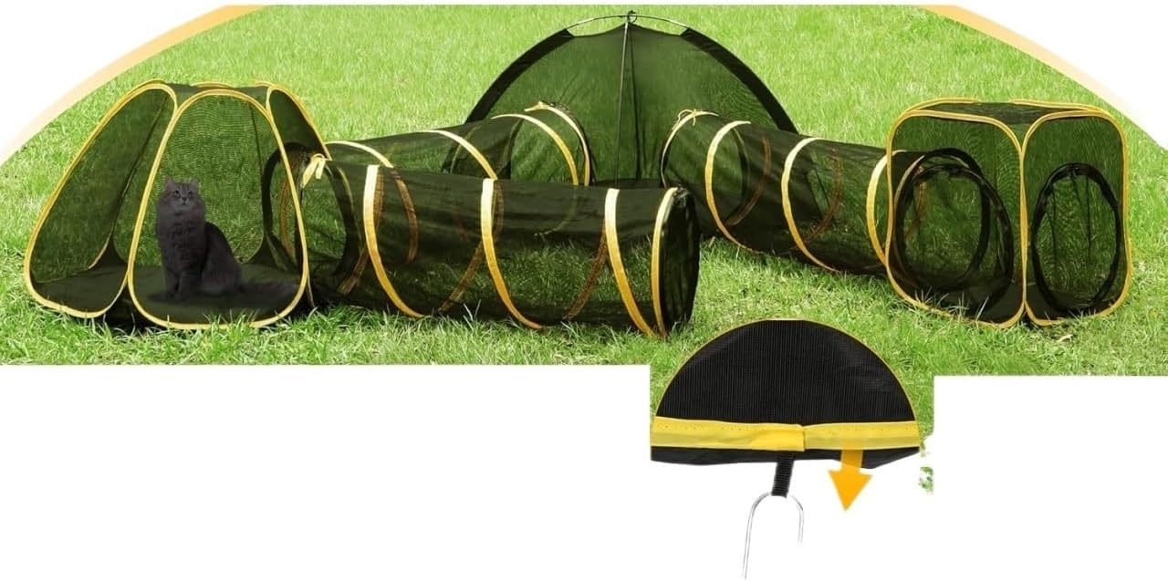 Exquisite 6-in-1 Outdoor Cat Enclosure, Artificial Pet Cage, Suitable for Small Pet Cats and Dogs