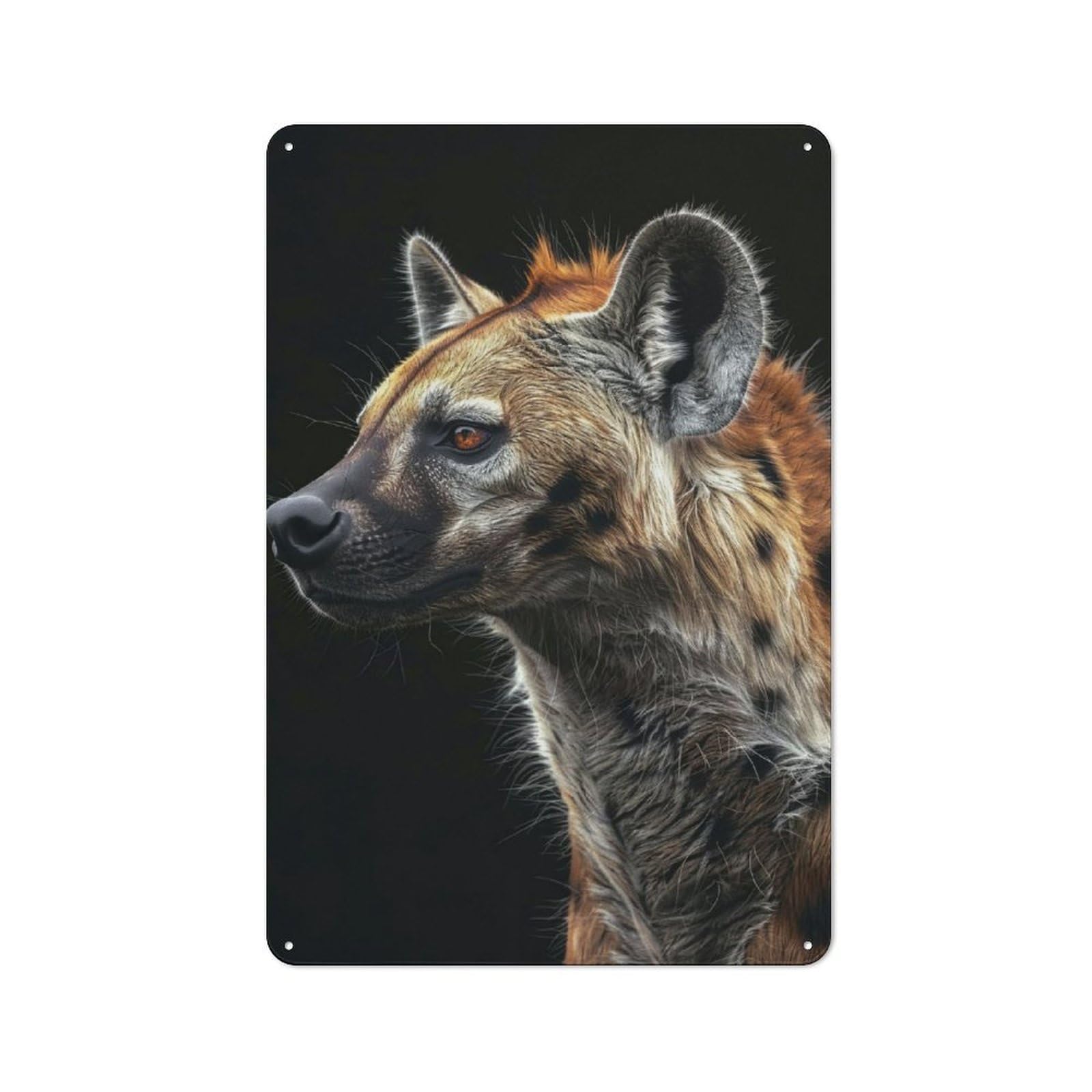 Junmoney Hyena Vintage Decorative Tin Sign 30X20cm Featuring Retro Room Decor For Bedroom, Office, Home Bar Or Dining Room