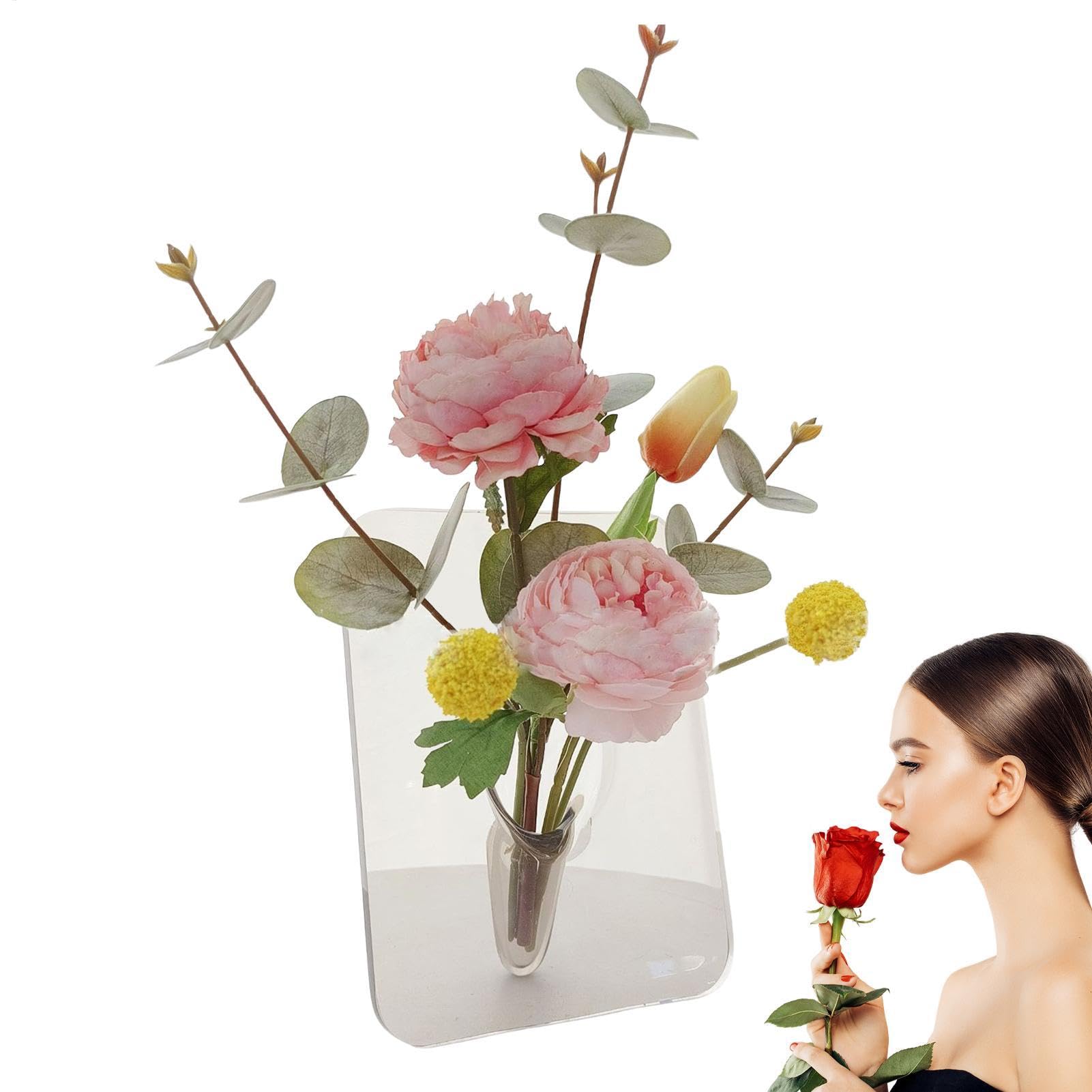 Vase en verre transparent de table pour salon et chambre