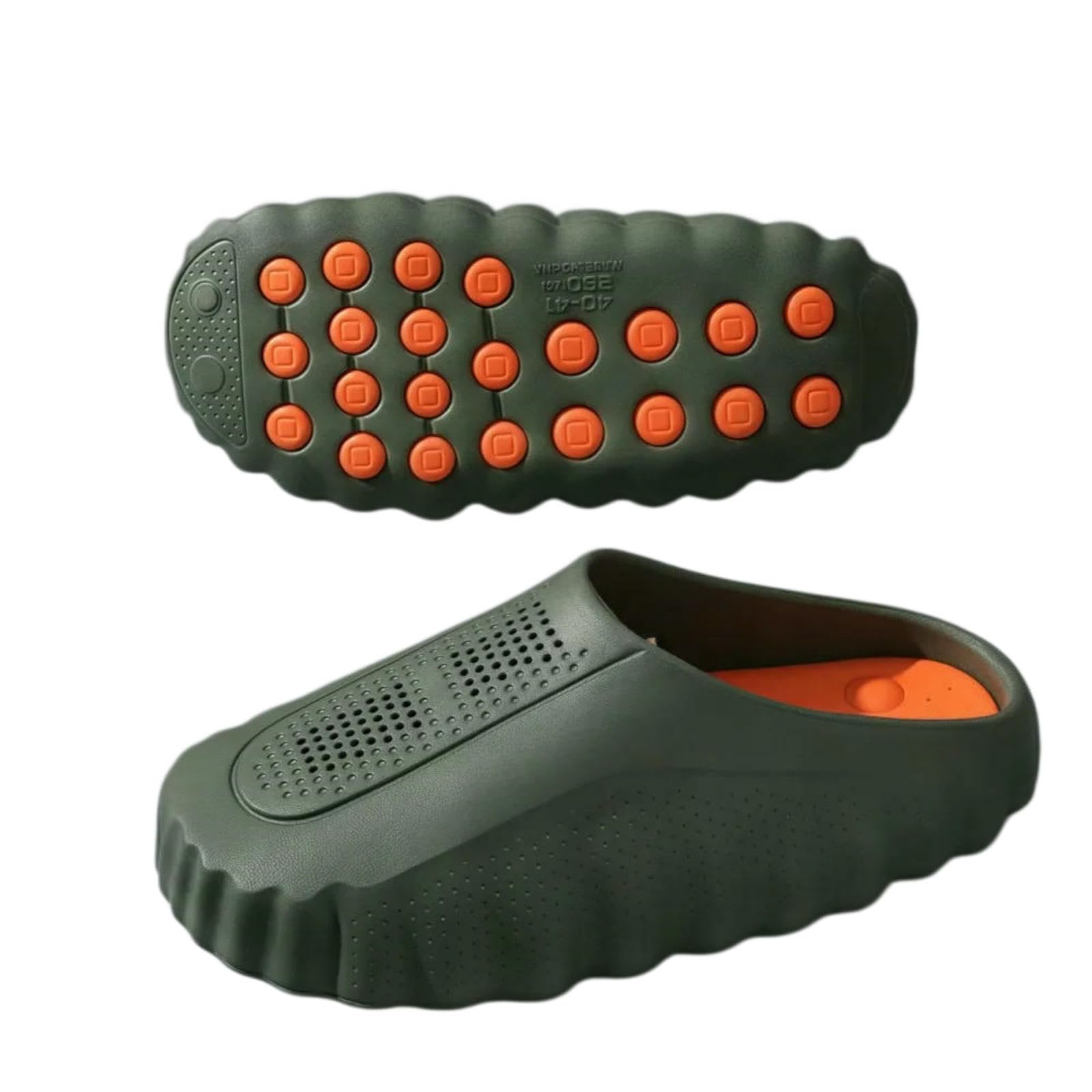 WANGSHUO Ciabatte Estive Slides Eva di Acupressione Unisex, Sandali Anti-Scivolo per La Doccia Spiaggia All'aperto-green-40-41