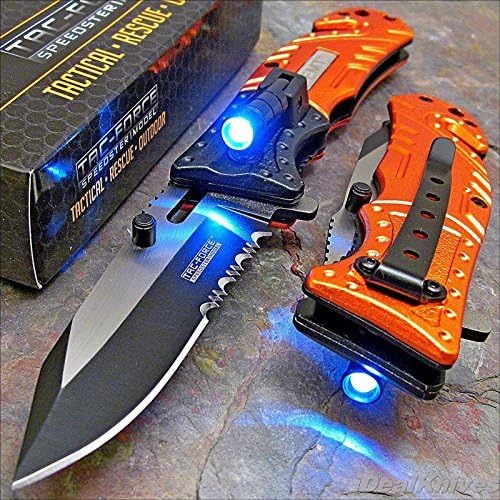 Tac-force navaja de bolsillo de rescate táctico EMT LED naranja