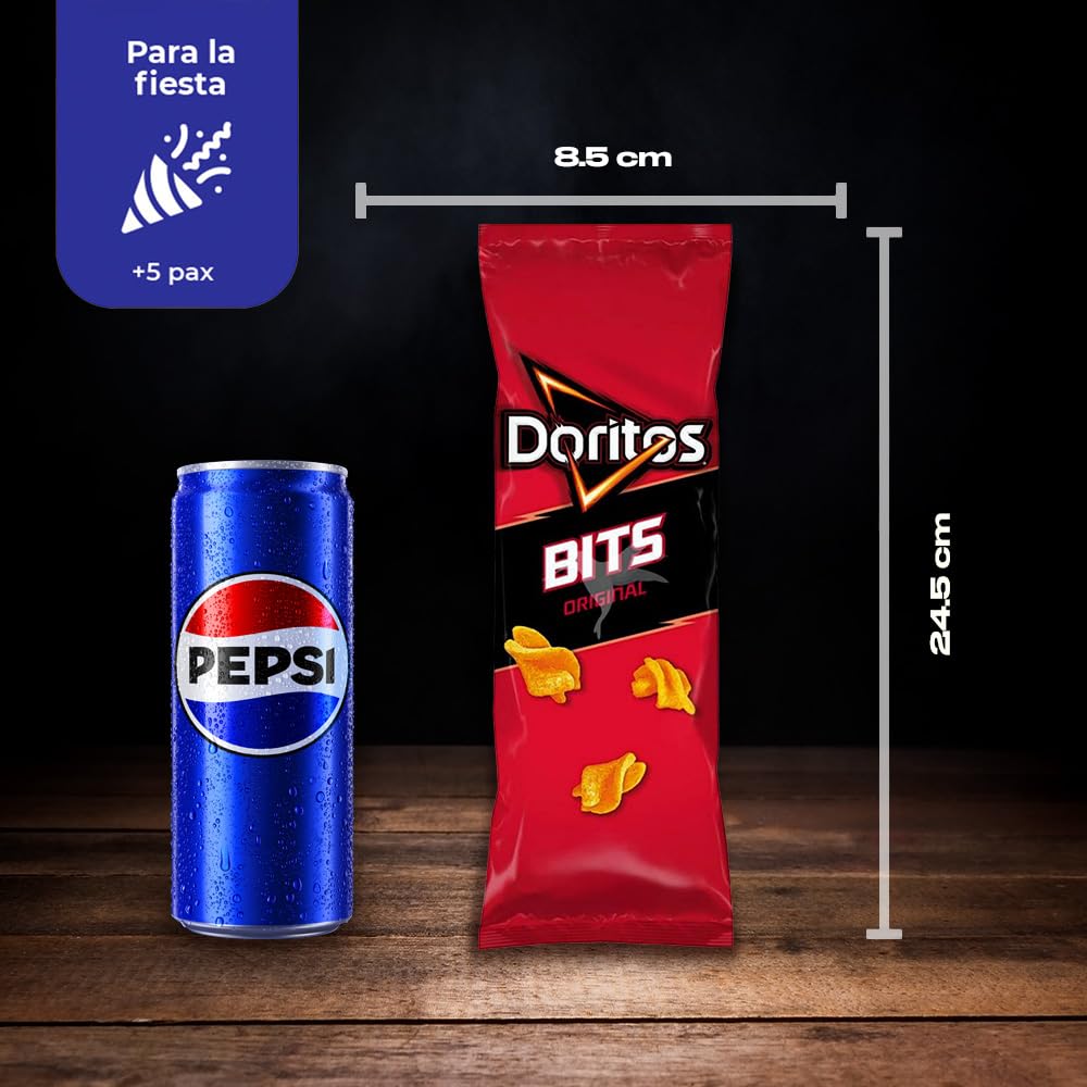 Doritos Bits, Snack de Maíz crujiente con sabor original, Producto de Aperitivo Matutano, bolsa individual de aperitivo, 80 gr