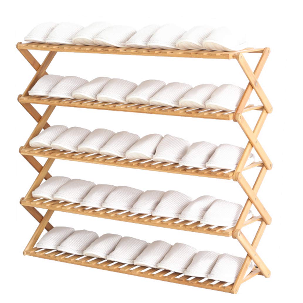 RXZCHH Zapatero Plegable de bambú – Banco de Almacenamiento Que Ahorra Espacio para Entrada, Pasillo, baño y Sala de Estar – Organizador de Zapatos Elegante y eficiente para decoración del hogar