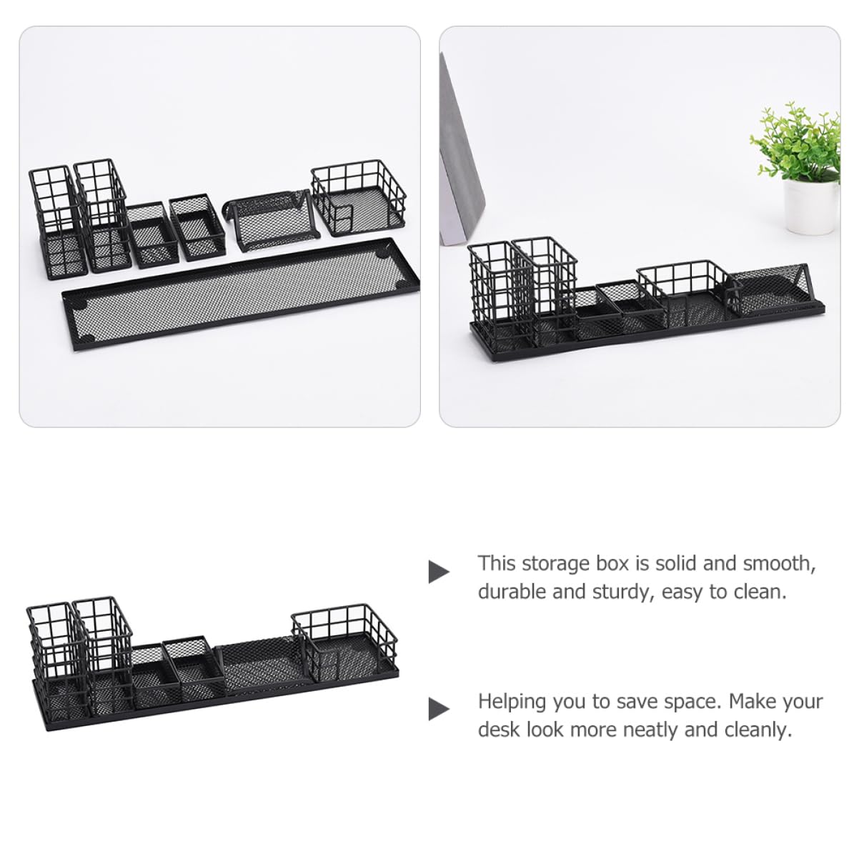 Homoyoyo 1 ensemble Kit Organisateur de Bureau Ensemble de Pots à Stylo Multifonction avec Compartiments pour Fournitures Écrites et Accessoires de Bureau