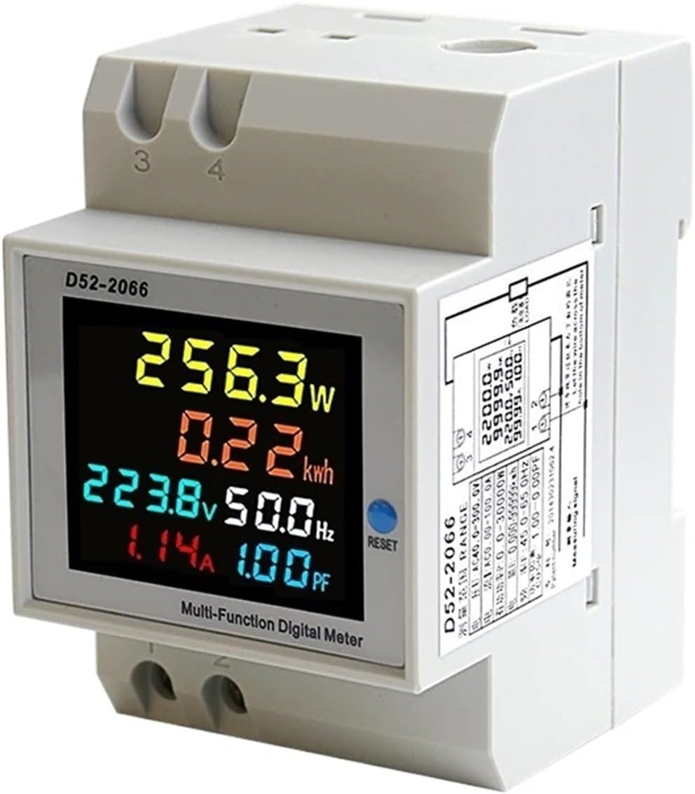 Wifi Smart Circuit Breaker Timer 6IN1 Display Smart Meter Din Rail AC Monitor Voltage Current Power Factor Active KWH Electric Energy Frequency Meter Time Relay Switch Voice Remote Control