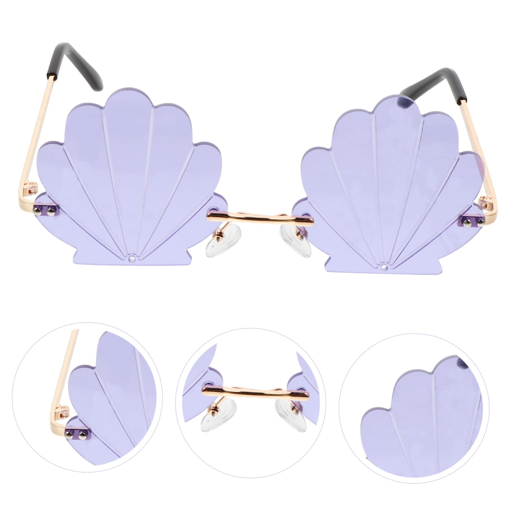 3 Stk Shell-Sonnenbrille Metalldekor Randlose sonnenbrille für herren Hochzeitsdekoration in Herzform n- für Foto bunt Tablett