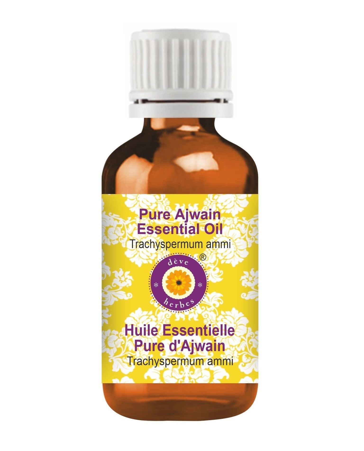 Deve Herbes Ajwain Essential Oil (Trachyspermum ammi) Pure | Non-Sticky | Non-greasy | Lightweight | Men & Women | All Skin Types | Steam Distilled 50ml
