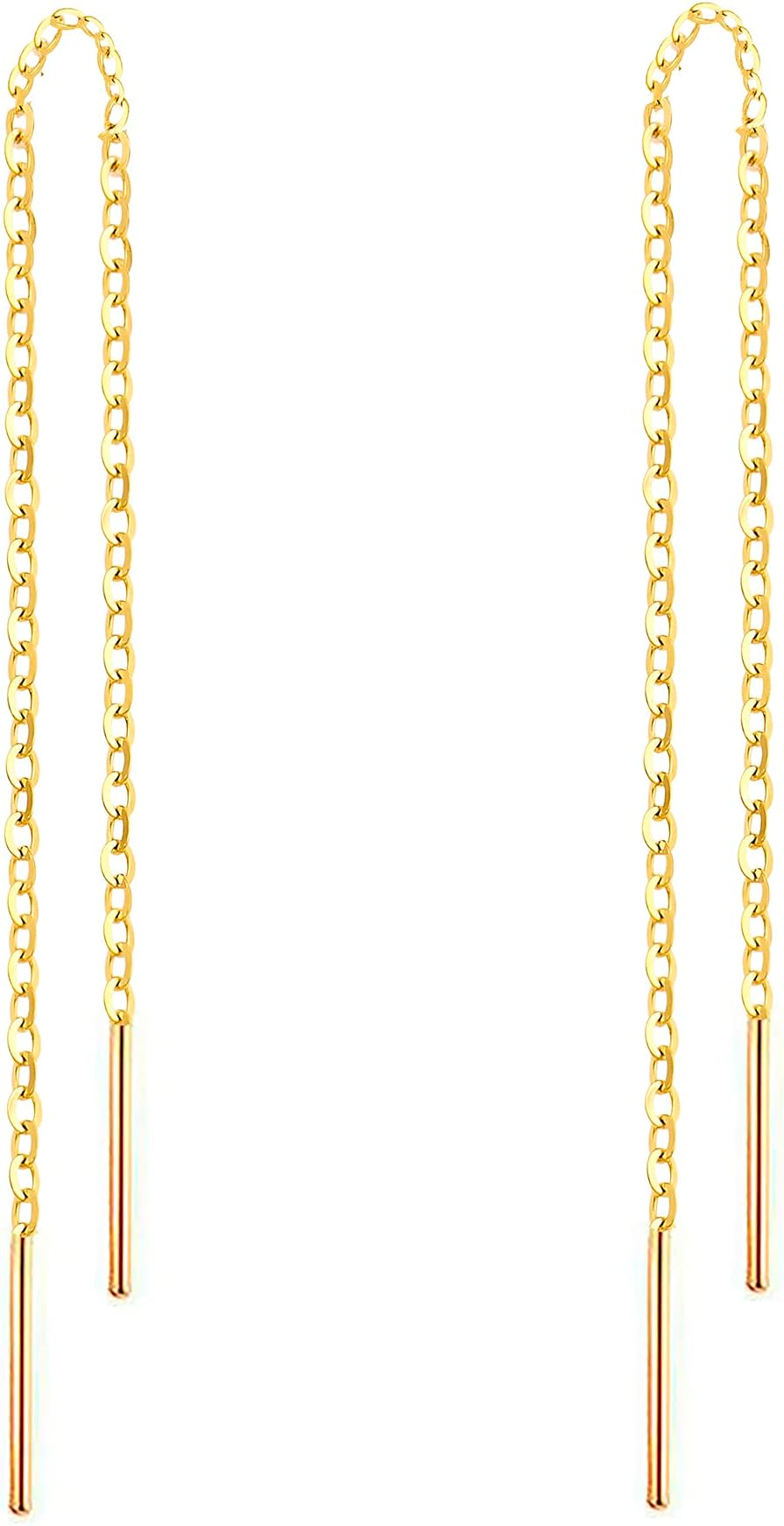 Weekiss14k Gold Earrings For Women Dangle Earrings Drop Thread Dangling Earrings Minimalism Dipped Long Chain Earring (Gold)