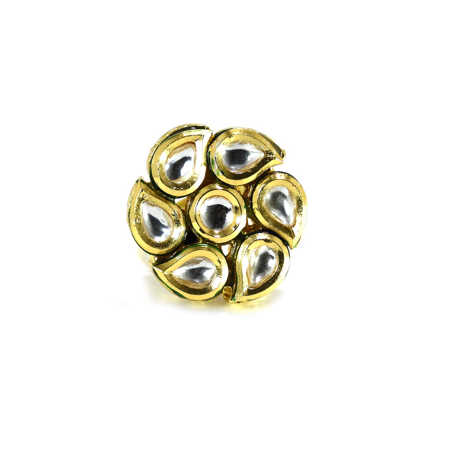 Elysian- KUNDAN FLORAL DESIGN ANTIQUE RING