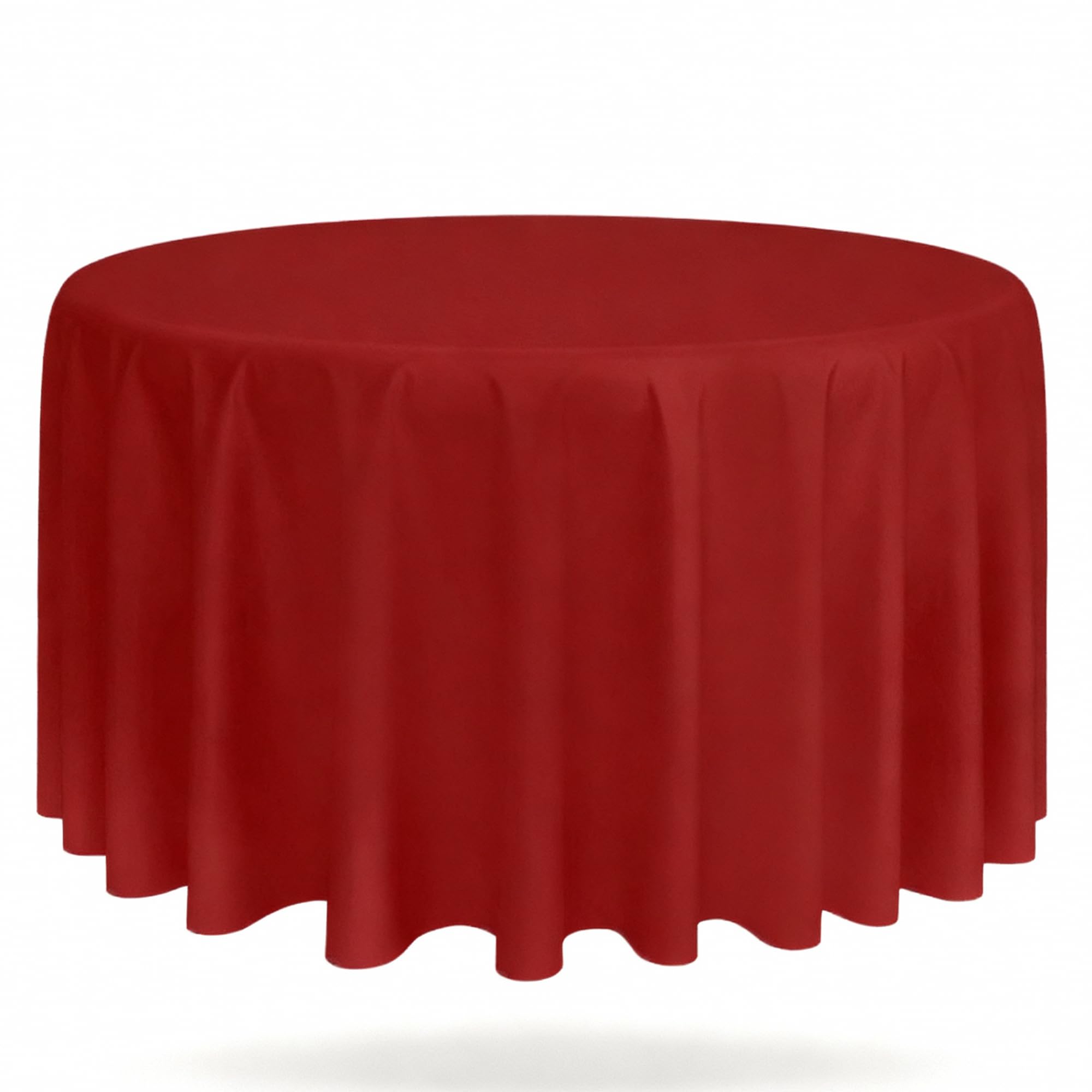 Nappe pour mariage rouge écarlate en polyester 120 inch nappe de table Noël