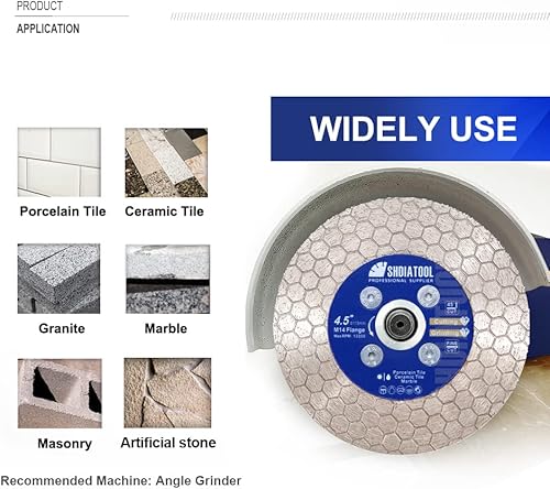 Miniatura 4 de SHDIATOOL Hoja de sierra de diamante de 4-12 pulgadas, rueda de disco de molienda de corte de baldosas de 4.528 in para azulejos de cerámica,
