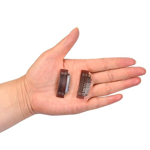 Miniatura 5 de 6 pinzas adhesivas para pelucas en forma de U, 1.260 in, 6 dientes, extensiones de cabello con goma para extensiones de cabello (marrón)